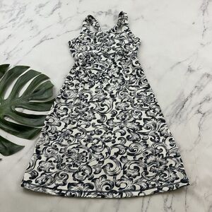 Title Nine Womens Dream Sundress Size S White Gray Floral Soft Stretch Dress